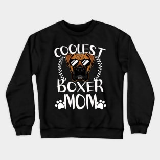 Glasses Coolest Boxer Dog Mom Crewneck Sweatshirt